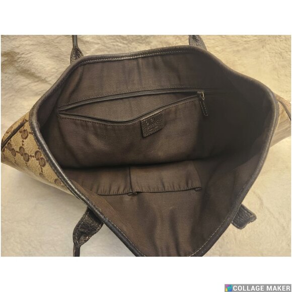 Authentic GUCCI GG Canvas Tote Bag Brown Made in Italy - Picture 5 of 9